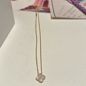 Clover madre perla 14k oro real 100% oro real